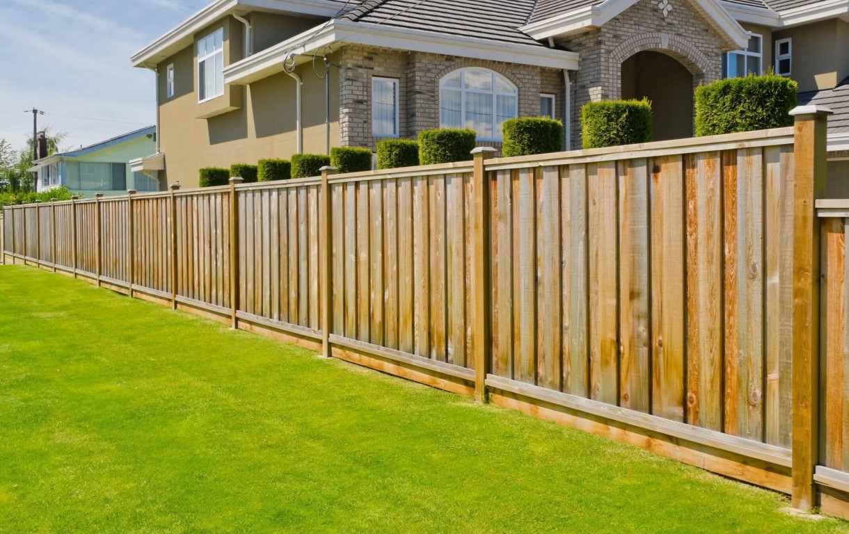 Professional fence installation in Kingsport, TN showcasing residential wood privacy fencing